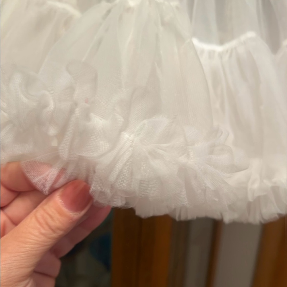 White Ruffled Sheer Skirt